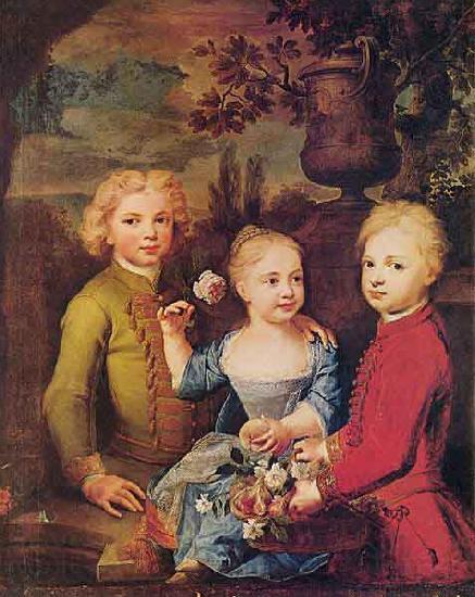 unknow artist Drei Kinder des Ratsherrn Barthold Hinrich Brockes Germany oil painting art